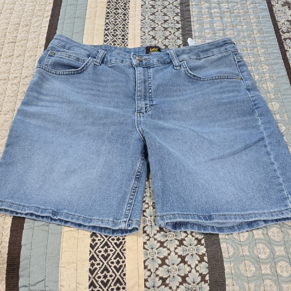 Lee Light Blue Casual Denim Shorts